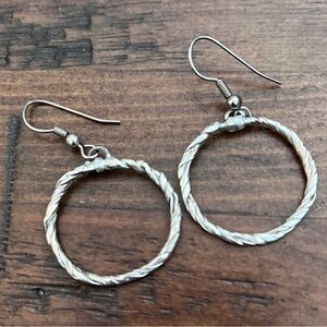 Elegant Custom Made Silver Hoop Earrings